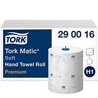 Hand towel roll Tork Matic Soft Premium H1 290016, 2-ply, white, pack of 6 rolls