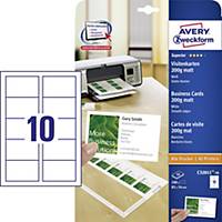 Avery Zweckform Quick&Clean™C32011 Visitenkarten, 85 x 54mm, weiß, 100 Stk/Pack