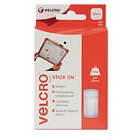 VELCRO Brand White Stick On Squares, 25mm x 24pk - Double Sided Sticky Pads