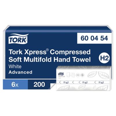 Tork Xpress Compressed Soft Multifold Hand Towels White H2, 600454, Pack of 1200