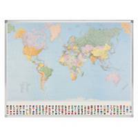 Legamaster politieke wereldkaart, 142 x 98 cm