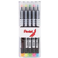 PENTEL S512 HIGHLIGHTER ASSORTED COLOURS - PACK OF 5