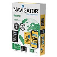 Navigator Universal premium wit A4 papier, 80 g, per doos van 5 x 500 vellen