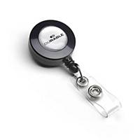 Durable Badge Reel Charcoal With Clip And Retractable Cord - Pack of 10