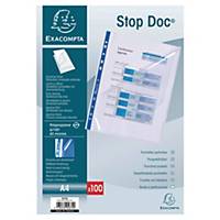 Exacompta Stop Doc Corner Opening Punch Pockets A4 - Clear, Pack of 100