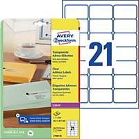 Avery L7560-25  Labels, 63.5 x 38.1 mm 21 Labels Per Sheet, 525 Labels Per Pack