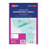 Avery L7560-25 Clear Laser Label 63.5x38.1mm - Box of 525