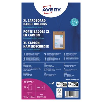 Avery 4839XL Name Badge Pockets A6 PK50