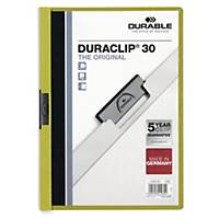 clamp folder Duraclip 2200 A4, filling height 3 mm, green