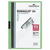 Clip Folder Durable Duraclip 2200, A4, capacity: 30 Sheets, green