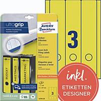 Avery Zweckform Ordner-Etiketten, ultragrip L4755-20 breit/lang 61x297mm, gelb