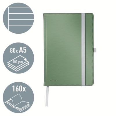 Leitz Style Notebook A5 160 ruled pages with hardcover Celadon green
