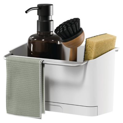 Organisateur d'évier Tesa, accesoire de cuisine, blanc, 20,5cm x 14cm x 12cm