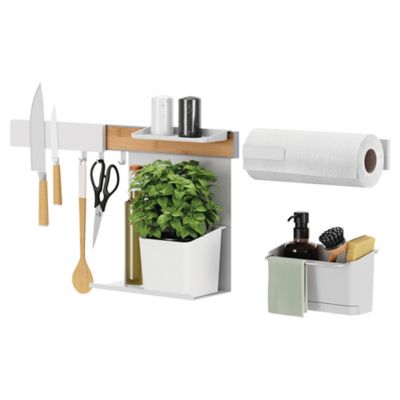 Kit combiné organisateur de cuisine Tesa, blanc, XL, 14 cm x 86,5 cm x 34 cm