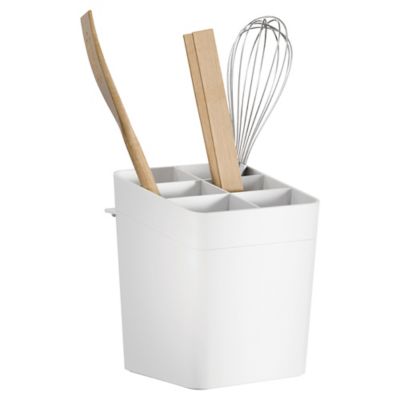 Pot à ustensiles de cuisine Tesa, blanc
