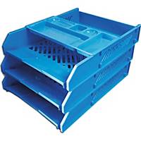 WAGO WG423 Letter Tray 3 Levels with Pen Tray Blue