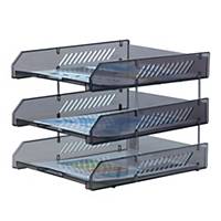 ORCA L3 Letter Tray 3 Levels Grey/Crystal
