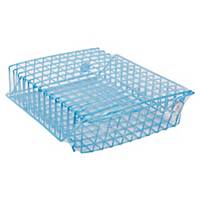 ORCA 88 Stackable Wire Letter Tray 2 Levels Plastic Coated Blue