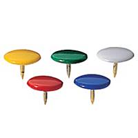 0311A FLAT PUSH PIN ASSORTED COLOURS - PACK OF 50