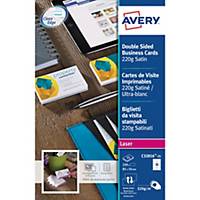 Avery C32016 cartes de visite laser 85x54mm 220g - satin - boîte de 250