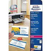 Avery Zweckform Premium Visitenkarten C32016-25, 85x54mm, 220g, satiniert, 250St