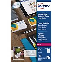 Avery käyntikortti C32016 85 x 54mm satiini 220g, 1 kpl=250 korttia