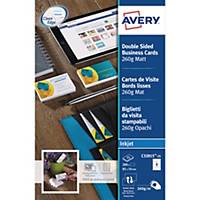 AVERY C32015-25 QUICK & CLEAN INKJET/MATT FINISH BUSINESS CARDS - PACK OF 25