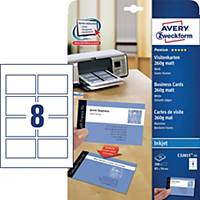 Avery C32015-25 Business Cards, 85 x 54 mm, 8 Labels Per Sheet