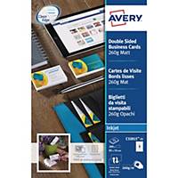 Avery C32015 visitekaartjes inkjet, 85 x 54 mm, 260 g, mat, doos van 200