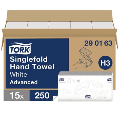 Tork H3 White 2 Ply Soft Single Fold Hand Towels - Pack of 15 X 250