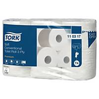 Tork 110317 Toilettenpapier, konventionelle Rollen, 3-lagig, 6 Stück