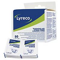 Lyreco doekjes voor reiniging van telefoons en laptops, doos van 50 doekjes