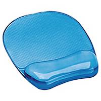 Tappetino mouse con poggiapolsi Fellowes Crystal Gel blu