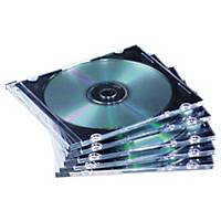Fellowes CD/DVD-Hülle 98316, Slim Case, transparent/schwarz, 25 Stück