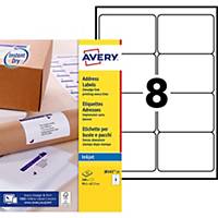 Etiquette adresse Avery - J8165-25 - 99,1 x 67,7 mm - blanche - par 200