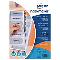 Avery Zweckform Etiketten-Register 05113081 aus Kunststoff, transparent 10tlg.