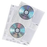 Durable 5222 geperforeerde showtassen voor 4 Cd of Dvd, PP, pak van 5 stuks