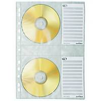 Durable CD/DVD-Abhefthülle 5222, für 4 CD/DVD, transparent, 5 Stück