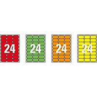 Caja de 480 etiquetas adhesivas Apli 02872 - 64 x 33,9 mm - rojo  fluorescente
