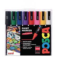 Uni-ball Uni-Posca paint markers, assorti kleuren, per 8 lakmarkers