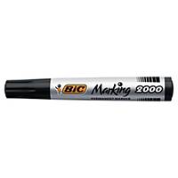 Bic 2000 Bullet Tip Black Permanent Markers - Box of 12