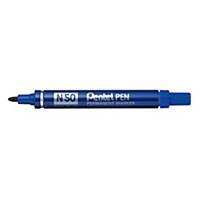 Pentel N50 Bullet Tip Blue Permanent Markers - Box of 12
