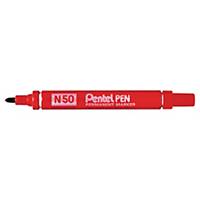 Pentel Pen N50 marcatore indelebile in alluminio punta tonda 1,5 mm rosso