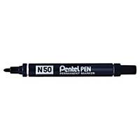 Pentel® N50 permanent marker, bullet tip, black, per piece