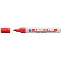 Edding 750 Red Bullet Tip Paint Marker - Box of 10