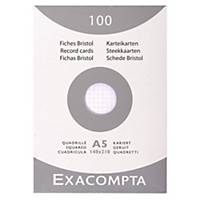 Exacompta Bristol Cards, A5, White, Pack of 100