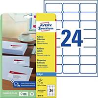 Avery J8159-25  Labels, 63.5 x 33.9 mm 24 Labels Per Sheet, 600 Labels Per Pack