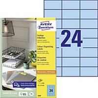 Avery Zweckform 3449 Universal-Etiketten, 70 x 37 mm, blau, 2.400 Stück/Packung