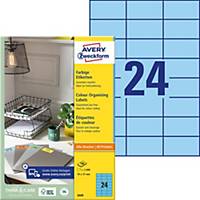 Labels Avery Zweckform 3449, 70 x 37 mm, blue, package of 2400 pcs
