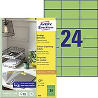 Avery Zweckform 3450 Universal-Etiketten, 70 x 37 mm, grün, 2.400 Stück/Packung